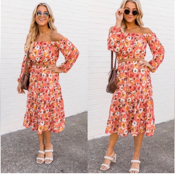 NWOT Pink Lily 2 Piece Floral Set - Picture 2 of 7